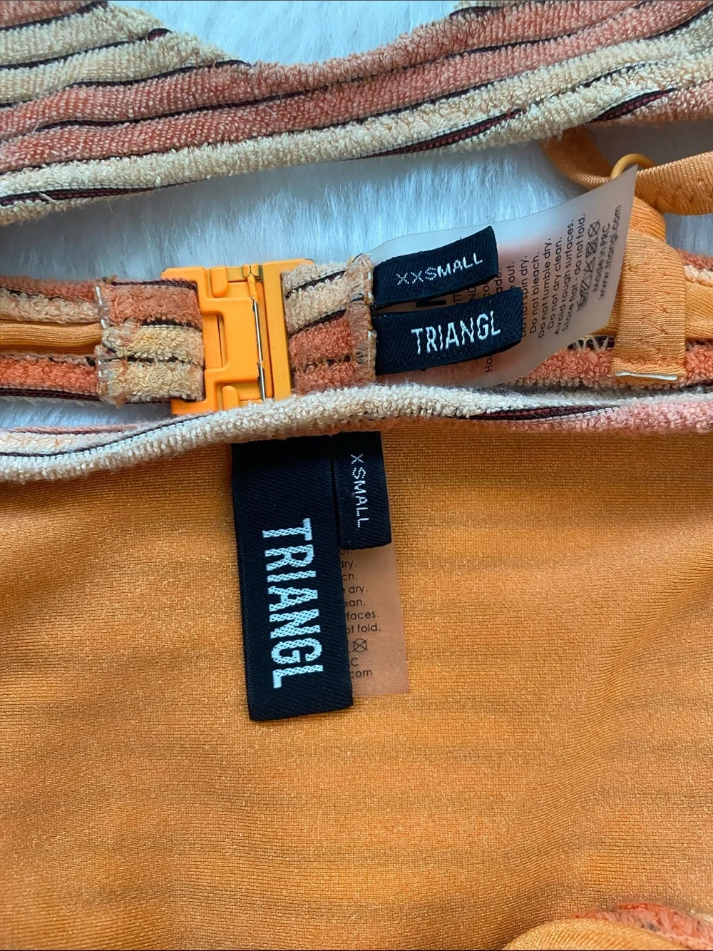 triangl swimwear Orange Striped Bikini Set